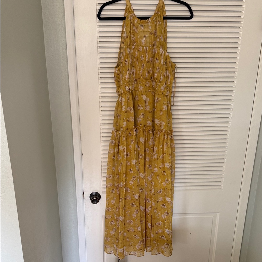 Astr Yellow Floral Midi Dress